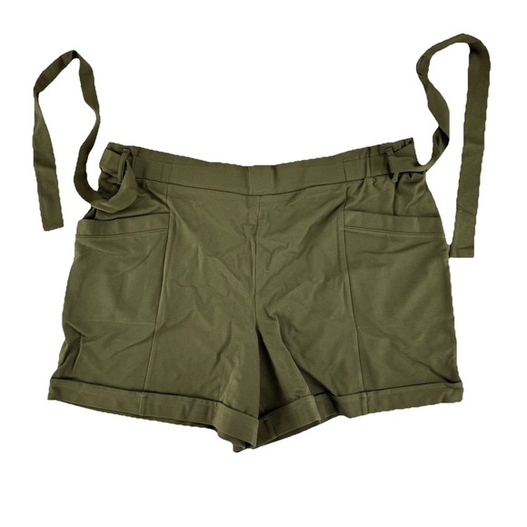Studio Pants - Studio Park x Kerstin Lindquist Knit Twill Paperbag Shorts Size XL Green